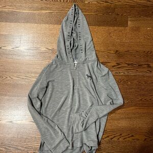 PINK Victoria's Secret Heather Gray Half-Zip Hoodie